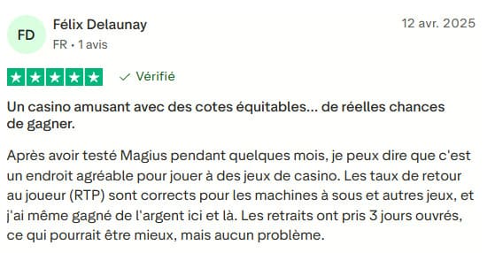 Magius Casino avis vérifié