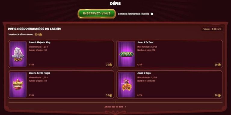 Magius Casino défis
